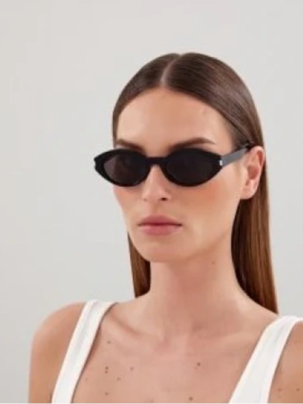 Saint Laurent 567 Black Cat-Eye Sunglasses with Dark Lenses